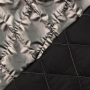 Doorgestikte stof metallic, grijs