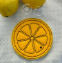 Fichier modèle broderie Sous-verre rondelles de citron sur feutrine Beemybear
