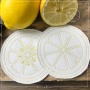 Fichier modèle broderie Sous-verre rondelles de citron sur feutrine Beemybear