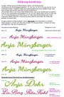Fichier modèle broderie Lettres abécédaire Anja Rock Queen