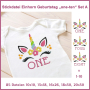 Stickdatei Rock Queen Einhorn Geburtstagsset A
