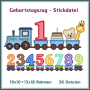 Stickdatei Rock Queen Geburtstagszug
