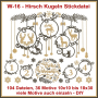 Stickdatei Rock Queen Hirsch-Kugeln, Duits