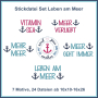 Borduurbestand Rock Queen Leben am Meer, Duits