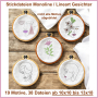 Stickdatei Rock Queen Monoline Faces Set small, german