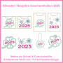 Borduurbestand Rock Queen Silvester / Neujahrs Geschenkhüllen 2025, Duits
