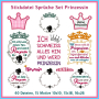 Stickdatei Rock Queen Sprüche Prinzessin