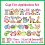 Stickdatei Rock Queen Tier-Applikations Set