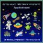 Fichier modèle broderie Astronautes espace Rock Queen