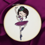 Stickdatei Stickzebra Ballerina Doodle Mädchen, duits
