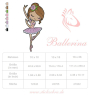 Stickdatei Stickzebra Ballerina Doodle Mädchen, duits