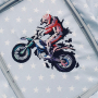 Borduurbestand Stickzebra biker motorcross, Duits