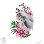 Borduurbestand Stickzebra Blumenkatze, Duits