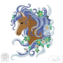 Borduurbestand Stickzebra Blumenpferd, Duits