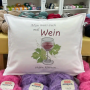 Borduurbestand Stickzebra Elegantes Weinglas im Doodle Stil, Duits