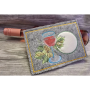 Borduurbestand Stickzebra Elegantes Weinglas im Doodle Stil, Duits
