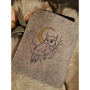 Borduurbestand Stickzebra Eule mit Mond im Doodle Stil, Duits