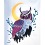 Stickdatei Stickzebra Eule mit Mond, duits