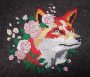 Stickdatei Stickzebra Fuchs mit Blumenkranz
