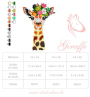 Stickdatei Stickzebra Giraffe Blumenzauber, duits