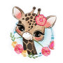 Borduurbestand  Stickzebra giraf 