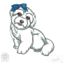 Borduurbestand tickdatei Stickzebra hond 