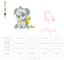 Borduurbestand Stickzebra hond met strik, Duits