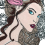 Stickdatei Stickzebra Mademoiselle Rose, duits