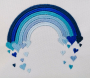 Borduurbestand Stickzebra Regenbogen mit Herzen, Duits
