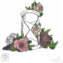 Borduurbestand Stickzebra Sanduhr, Duits