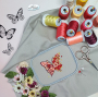Borduurbestand Stickzebra Schmetterling, Duits