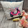Borduurbestand Stickzebra Traumhafter Roller mit Blumen, Duits