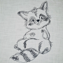 Stickdatei Stickzebra Waschbär im Doodle Stil