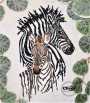 Borduurbestand Stickzebra Zebramama mit Kind, Duits