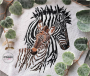 Borduurbestand Stickzebra Zebramama mit Kind, Duits