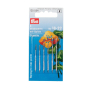 6 Aiguilles à broder Prym N°18-22 avec pointe pointue, couleur argent