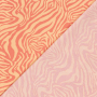Tissu satin de coton stretch zébré Animal Stripes, saumon