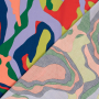 Stretch cotton satin floating colors, red