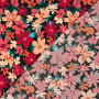 Tissu satin de coton stretch Fleurs Flower love, noir