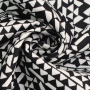 Tissu satin de coton stretch Triangle, noir