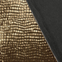 Lamé / elastische foliejersey croco, goudkleurig