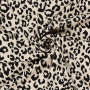 Tissu polyester sergé twill stretch Léopard Leo, sable