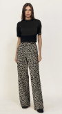 Tissu polyester sergé twill stretch Léopard Leo, sable