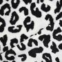 Teddy pluche animal print, gebroken wit