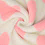 Tissu sherpa peluche teddy Coeurs Big Hearts, crème