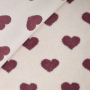 Teddyplüsch Hearts, creme- weinrot