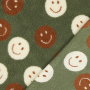 Tissu sherpa peluche teddy Smiley, vert