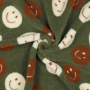 Tissu sherpa peluche teddy Smiley, vert