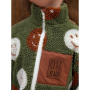 Tissu sherpa peluche teddy Smiley, vert