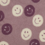 Tissu sherpa peluche teddy Smiley, mauve